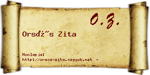 Orsós Zita névjegykártya